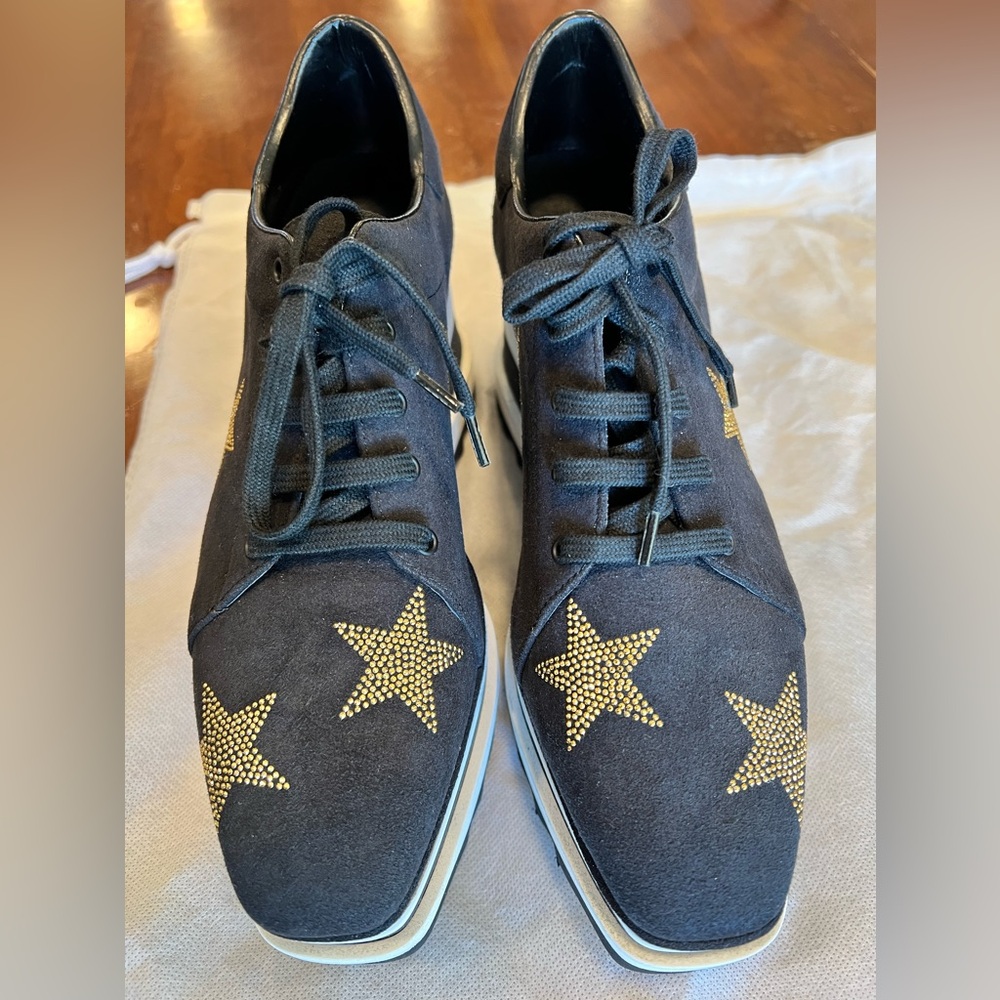 Stella McCartney Black and Gold Platform Shoes-New